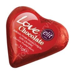 Elit Love Chocolate Kalp Çikolata 21 gr 12 Adet