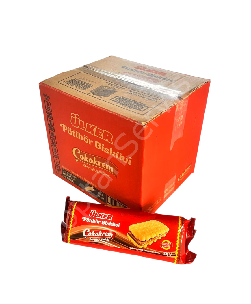 Ülker Pötibör Bisküvi Çokokrem Kremalı Sandviç 229 gr 12 Adet