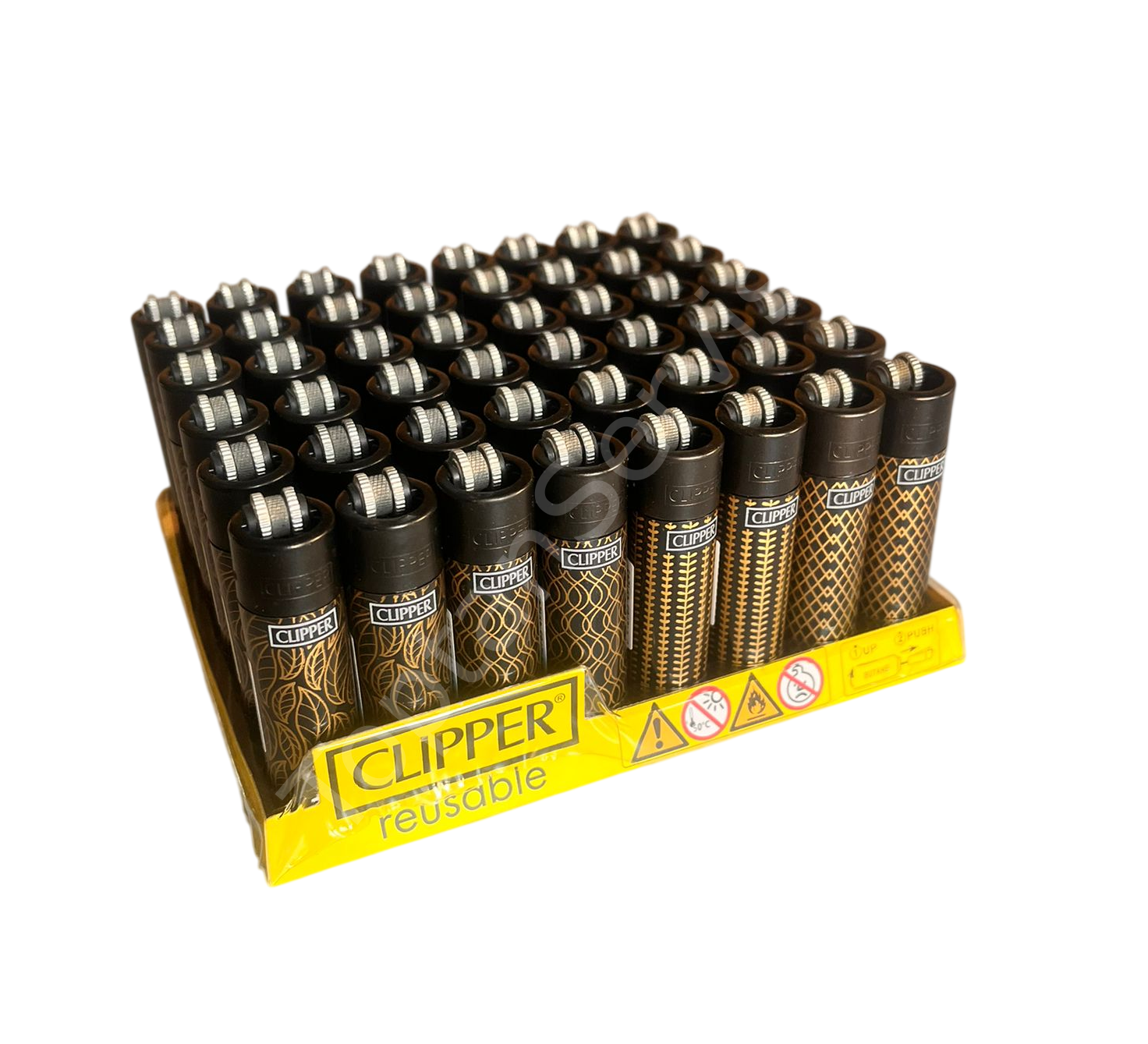 Clipper Pocket Gold Baskı Desenli Taşlı Çakmak 48 Adet 88585