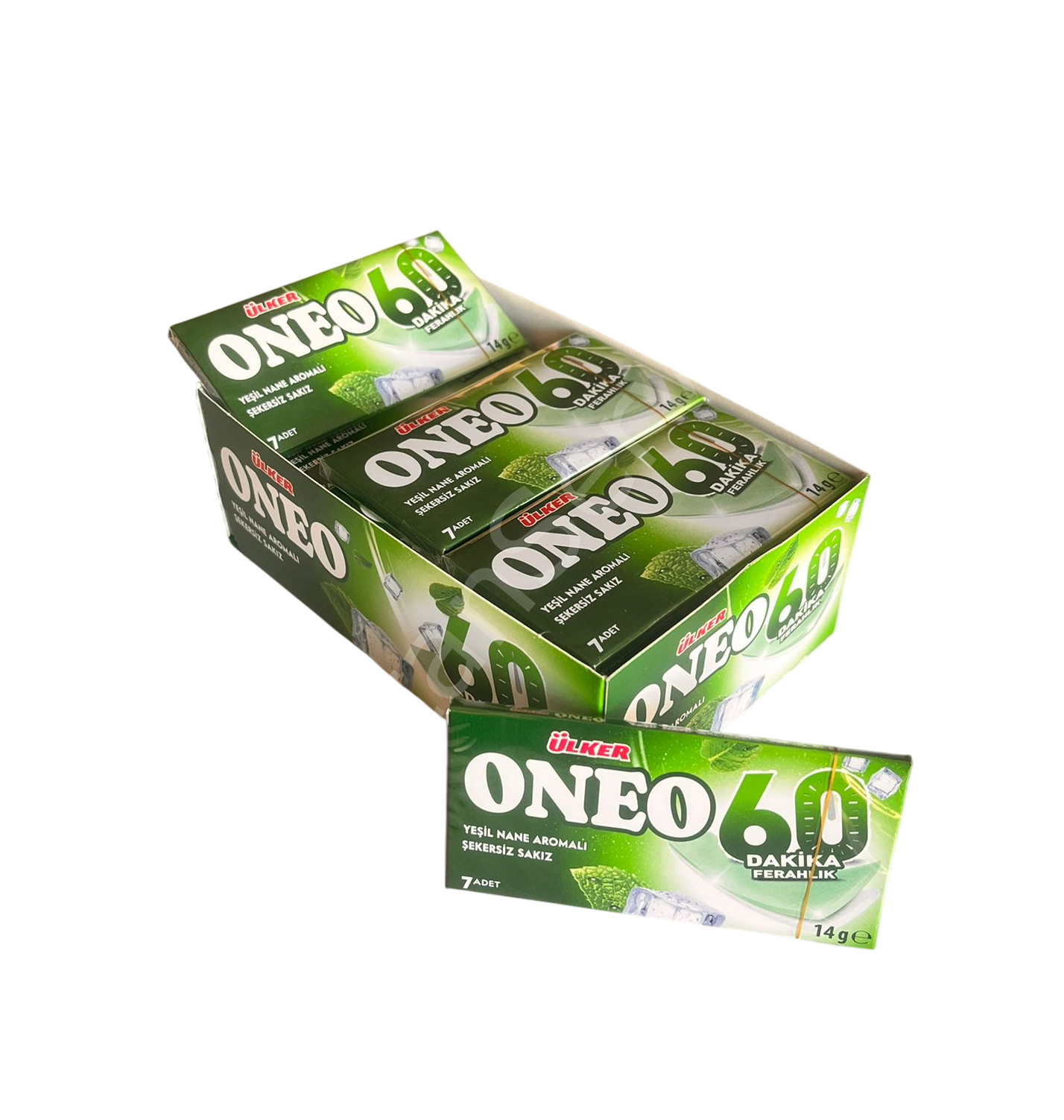 Ülker Oneo Cüzdan 60 dk Yeşil Nane Aromalı Sakız 14 gr 27 Adet