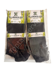 Erkek Bambu Patik Siyah Çorap Dikişsiz 43-46 beden 6 Adet