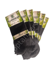 Erkek Bambu Patik Siyah Çorap Dikişsiz 39-42 beden 6 Adet