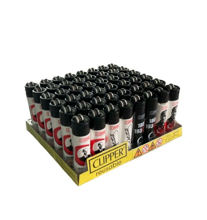 Clipper Pocket Atatürk Desenli Taşlı Cakmak 48 Adet 7119