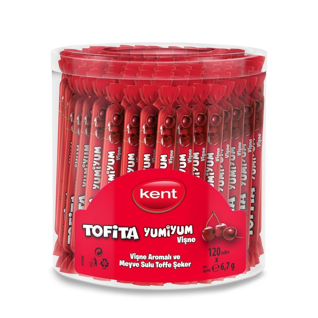 Kent Tofita Yumiyum Vişne Aromalı Şeker 120 Adet