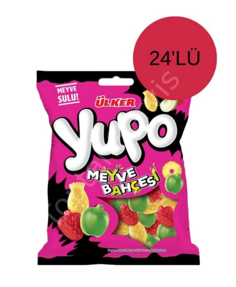 Ülker Yupo Jelibon Meyve Bahçesi Aromalı Yumuşak Şekerleme 80 gr 24 Adet