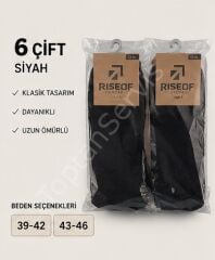 Rise Of Socks Pamuklu Çorap Siyah Renk 6 lı 43-46 Beden