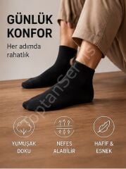 Rise Of Socks Pamuklu Çorap Siyah Renk 6 lı 39-42 Beden