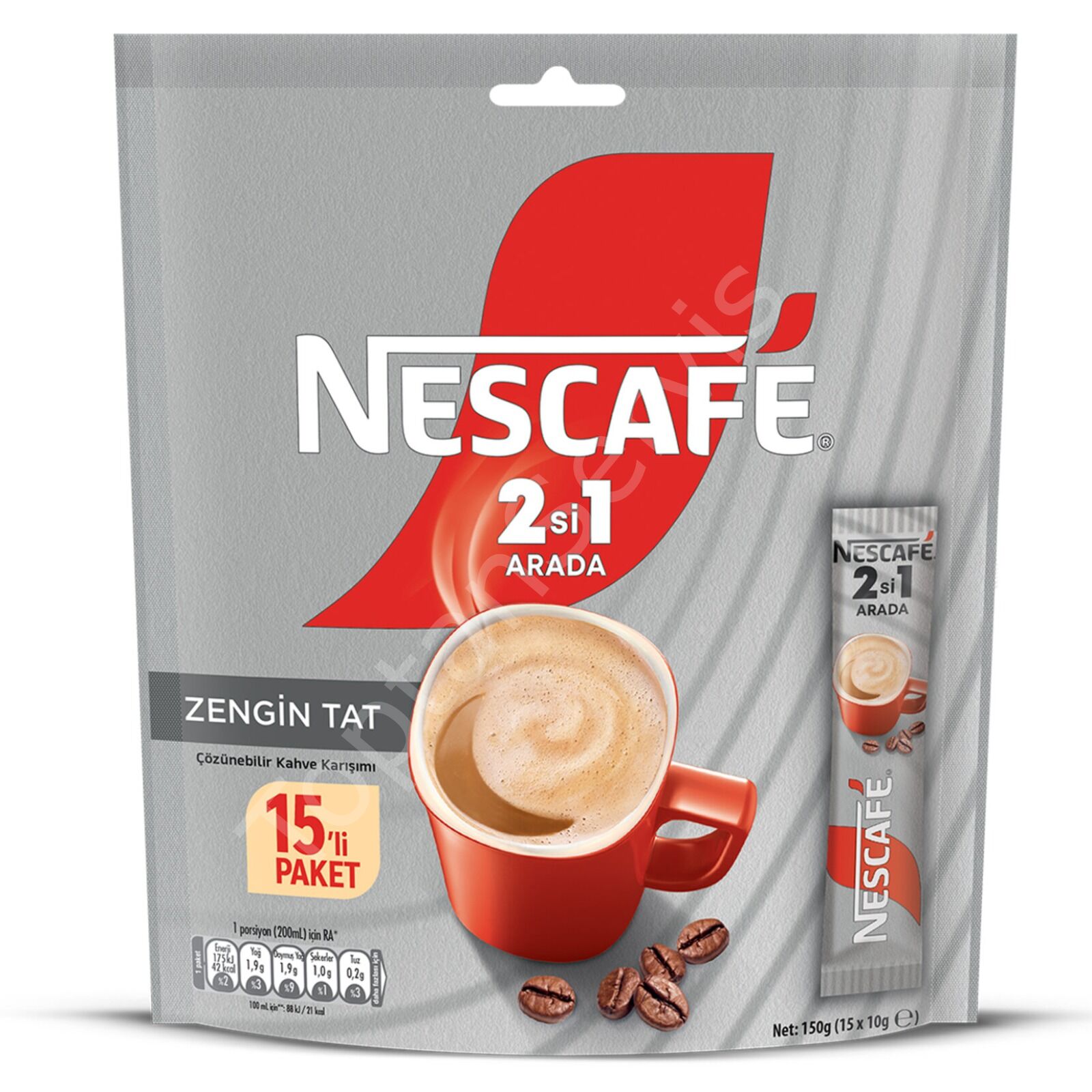 Nescafe 2si1 Arada Hazır Kahve Poşet 10 gr 15 adet