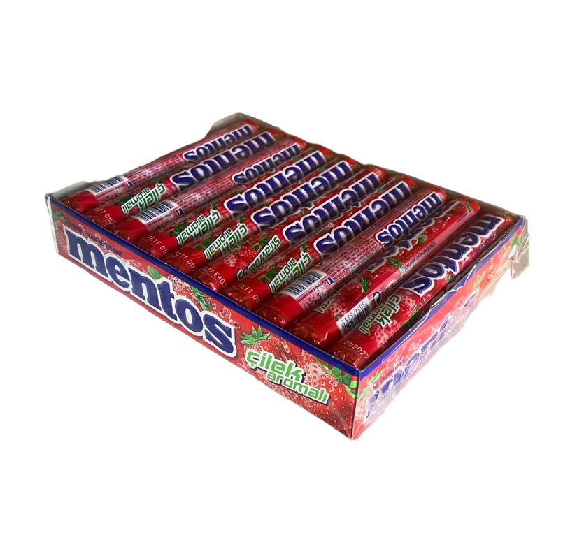 Mentos Çilek Aromalı Şeker 37,5 gr 20 Adet