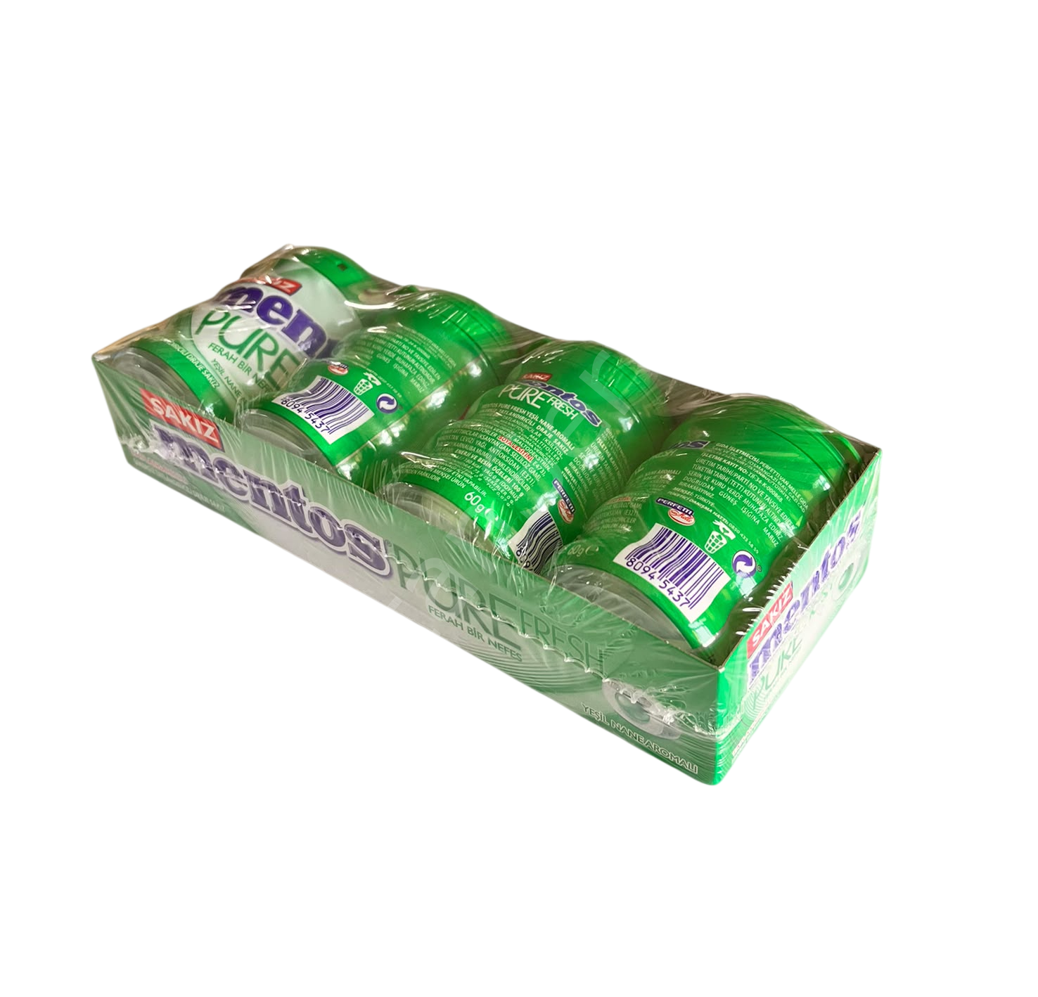 Mentos Pure Fresh Yeşil Nane Aromalı Draje Sakız 60 gr 4 Adet