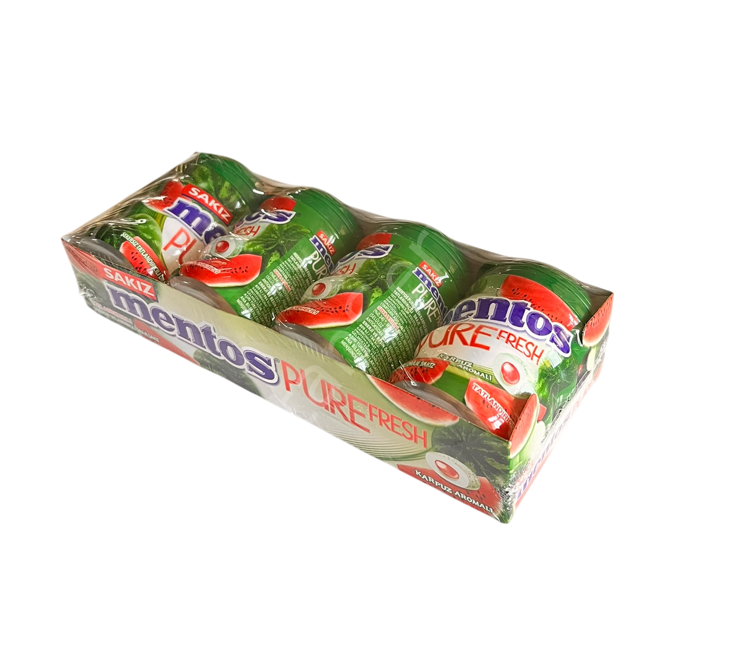 Mentos Pure Fresh Karpuz Aromalı Draje Sakız 60 gr 4 Adet
