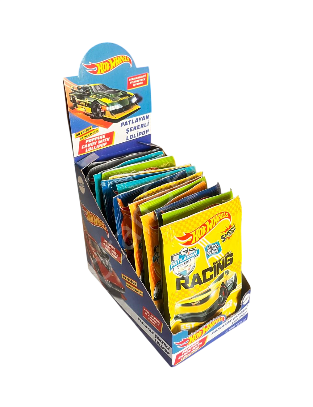 Hot Wheels Çilek Aromalı Patlayan Şekerli Lolipop 12 gr 16 Adet