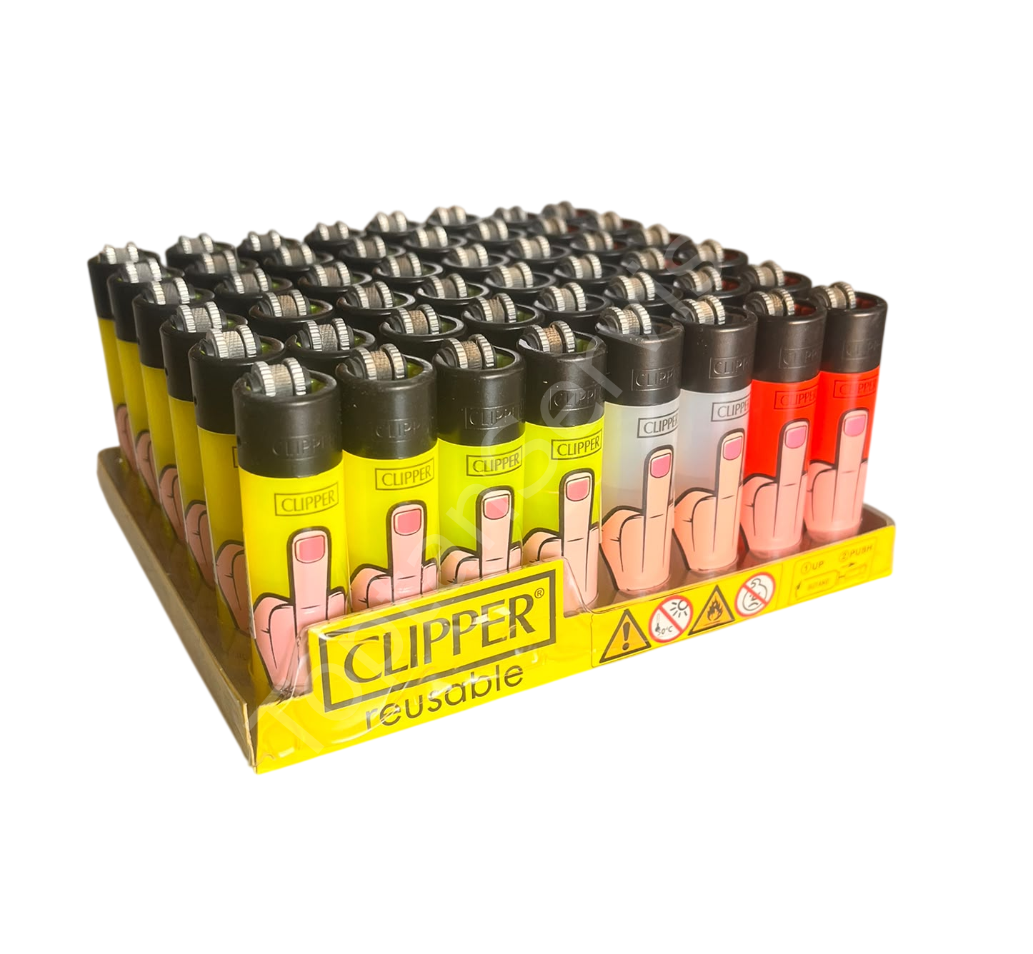 Clipper Pocket Orta Parmak Desenli Taşlı Çakmak 48 Adet 3208