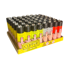 Clipper Pocket Orta Parmak Desenli Taşlı Çakmak 48 Adet 3208