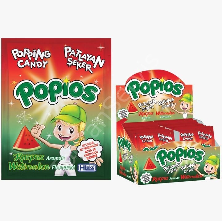 Popios Karpuz Aromalı Patlayan Şeker 4 gr 40 Adet