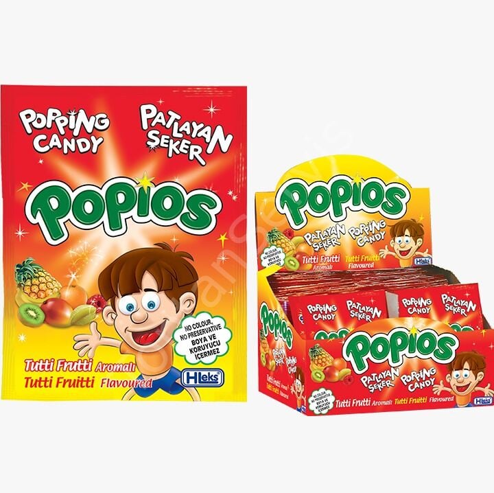 Popios Tutti Frutti Aromalı Patlayan Şeker 4 gr 40 Adet