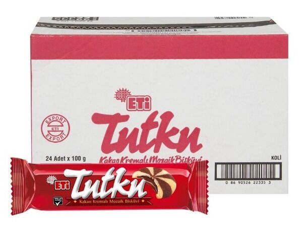 Eti Tutku Kakao Kremalı Lokmalık Mozaik Bisküvi 100 Gr 24 adet