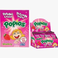 Popios Çilek Aromalı Patlayan Şeker 4 gr 40 Adet