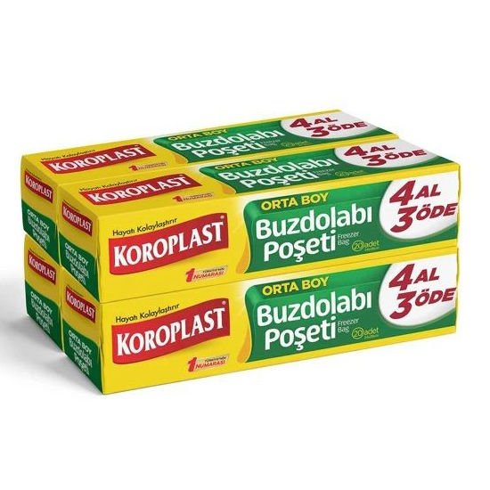 Koroplast Orta Boy Buzdolabı Poşeti 80'li 3+1