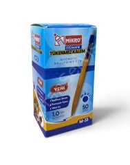 Mikro Tükenmez Kalem Mavi M-33 50 Adet