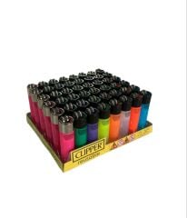 Clipper Pocket Renkli Şeffaf Taşlı Çakmak 48 Adet 3592
