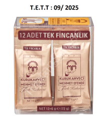 Mehmet Efendi 6 gr Türk Kahvesi Tek Fincanlık 12 adet