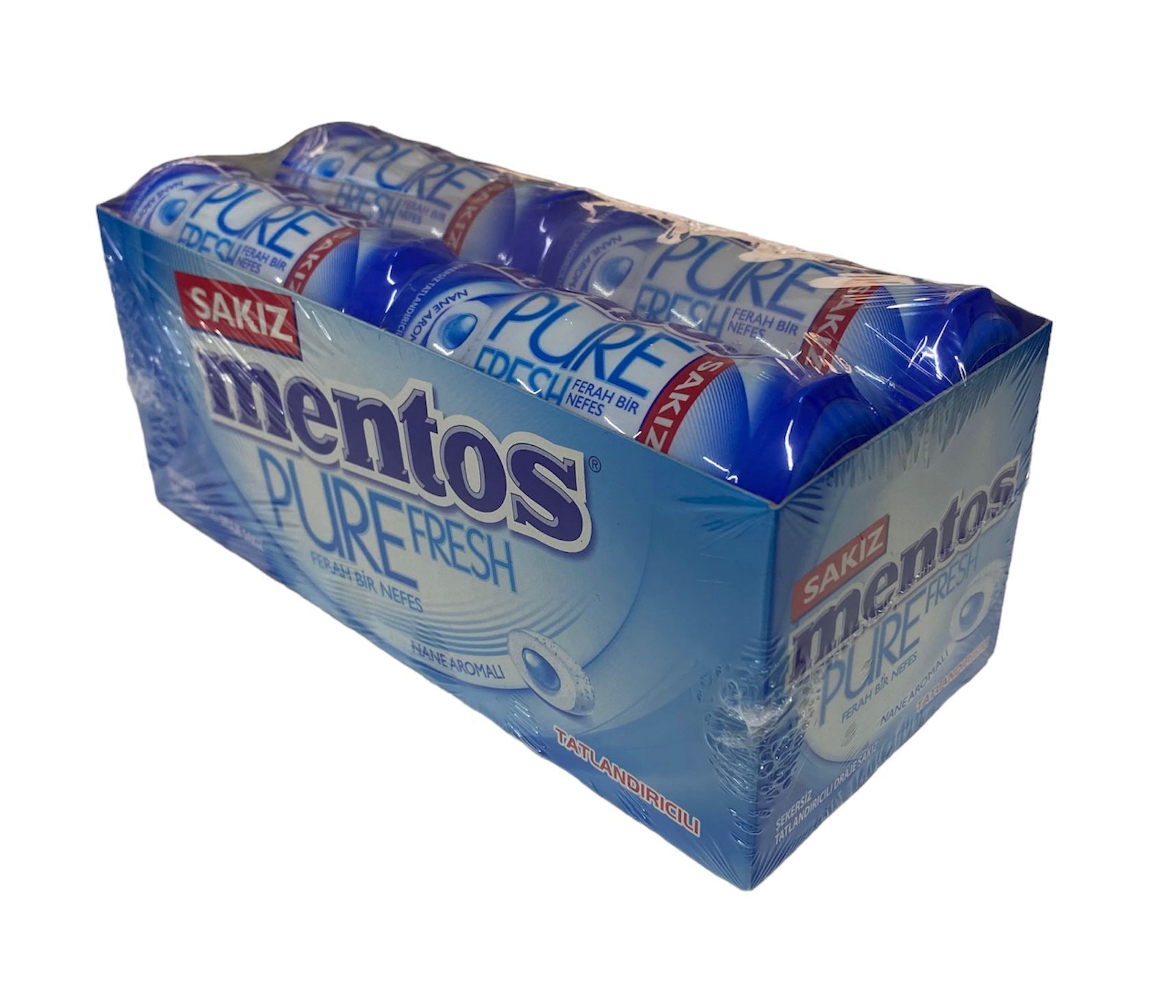 Mentos Pure Fresh Nane Aromalı Draje Sakız 30 gr x 12 Adet