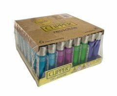 Clipper Micro Parlak Renkli Taşlı Çakmak 48 Adet 1136