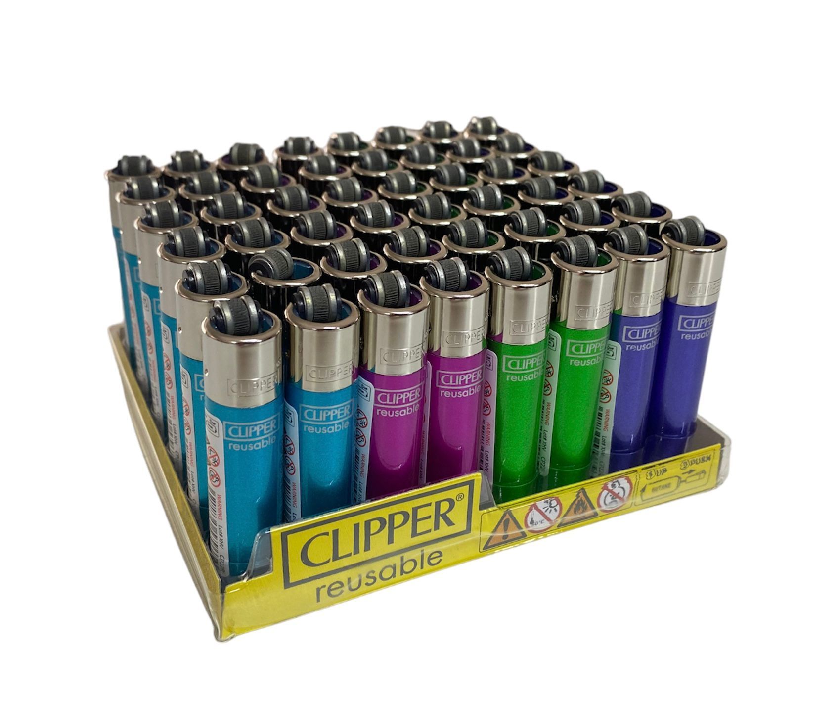 Clipper Micro Parlak Renkli Taşlı Çakmak 48 Adet 1136