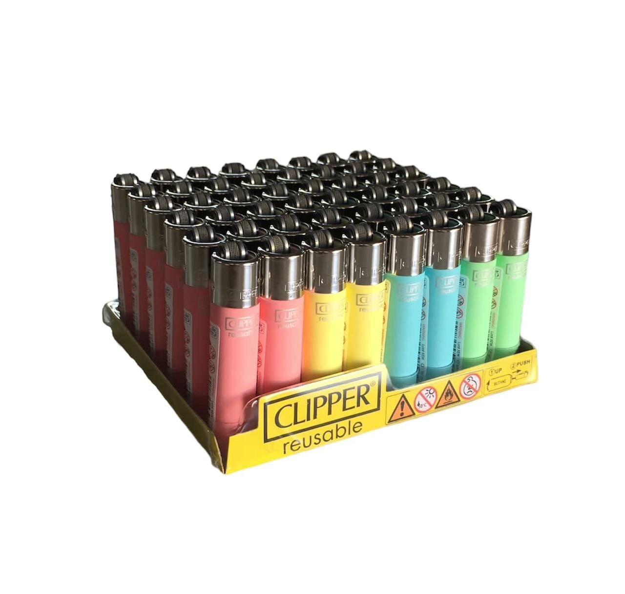Clipper Micro Pastel Renkli Taşlı Çakmak 48 adet 1044