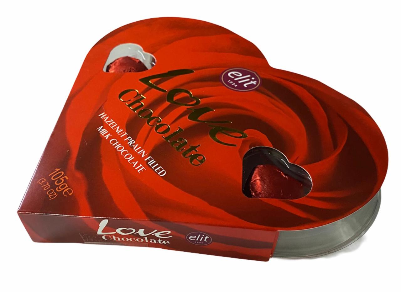 Elit Love Chocolate Hediyelik Kalp Çikolata 105 gr