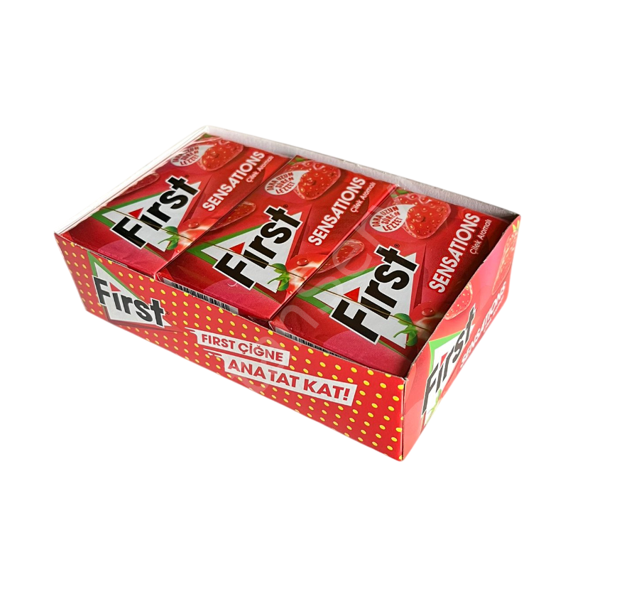 First Sensations Çilek Aromalı Sakız  27 gr 12 Adet