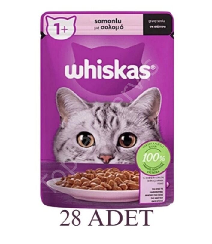 Whiskas Somonlu Kedi Maması 85 gr 28 Adet