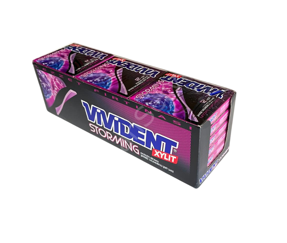 Vivident Storming Ahududu Aromalı Sakız 33 gr 18 adet