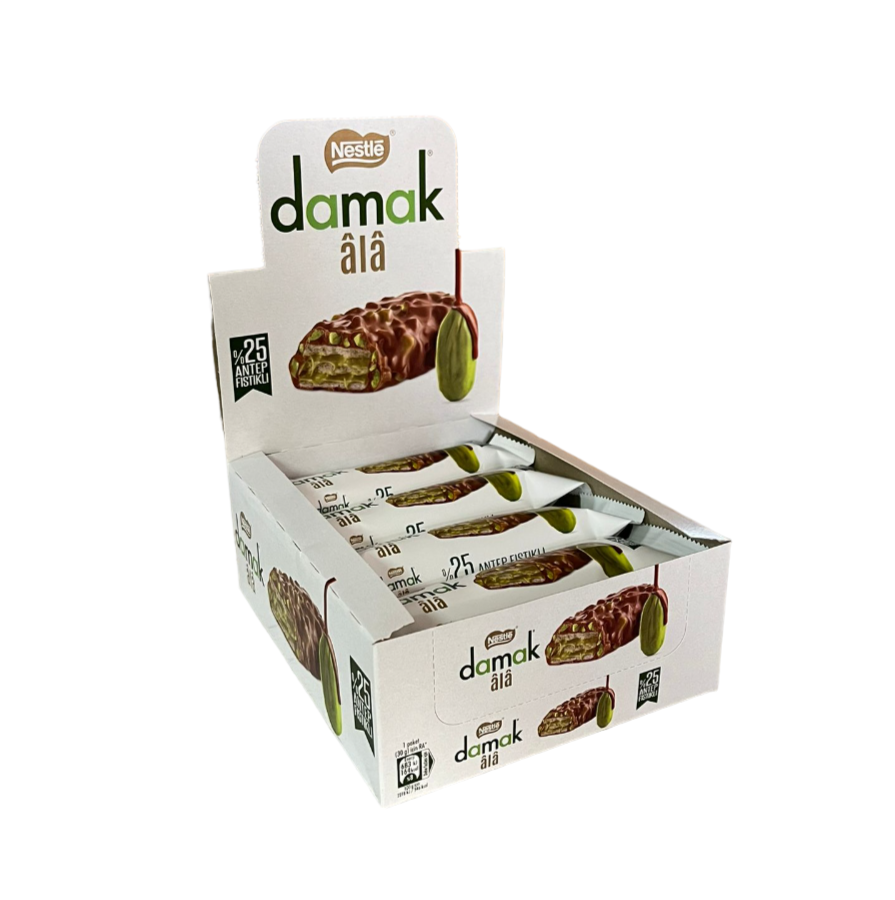 Nestle Damak Ala Antep Fıstıklı Çikolatalı Gofret 30 gr 12 Adet