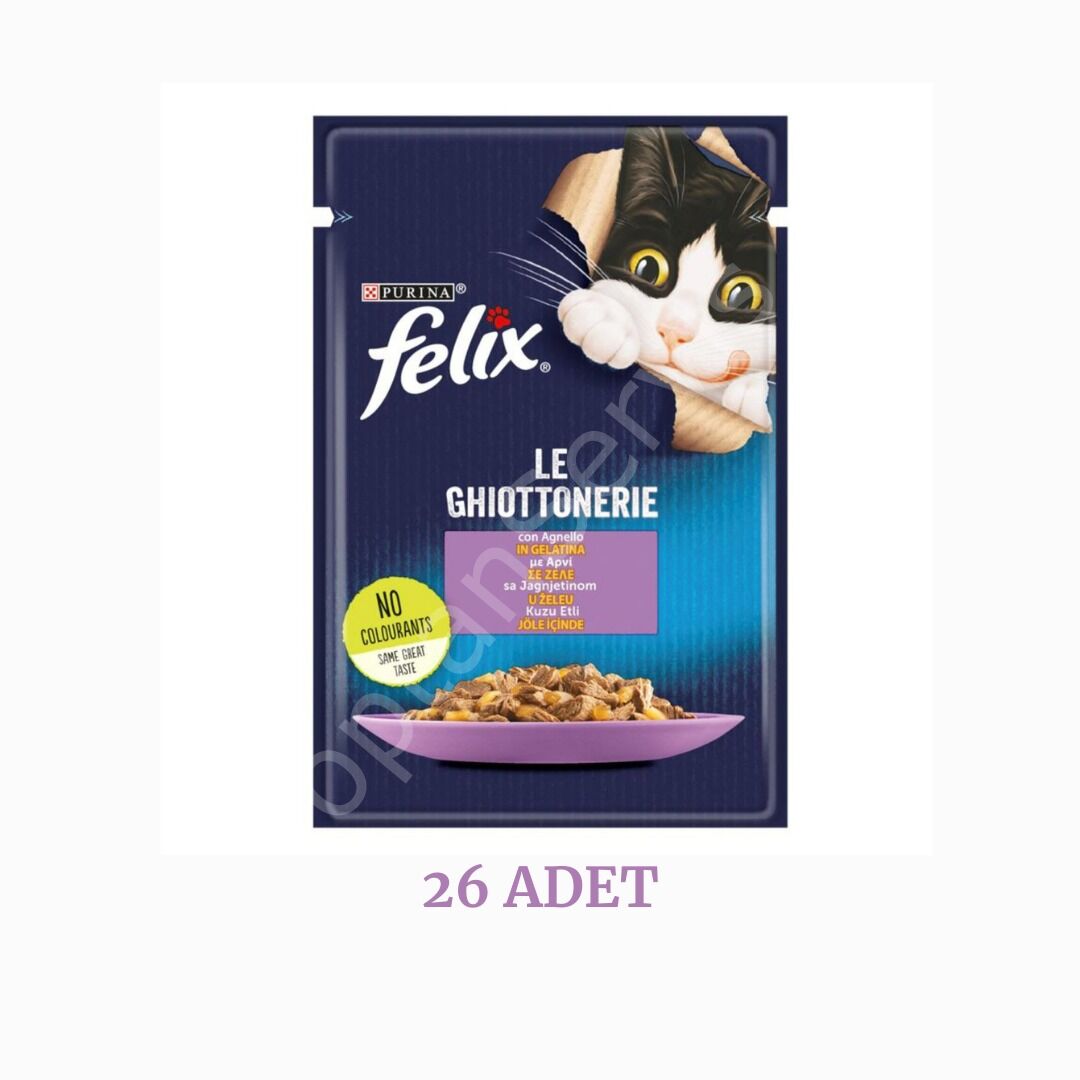 Felix Kuzu Etli Kedi Maması 85 gr 26 Adet