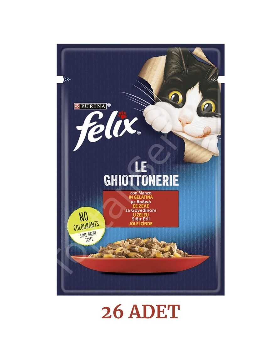 Felix Sığır Etli Kedi Maması 85 gr 26 Adet