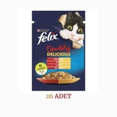 Felix Sığır Etli ve Kümes Hayvanlı Kedi Maması 85 gr 26 Adet