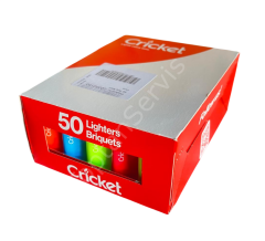 Cricket Taşlı Parlak Renkli Çakmak 50 Adet