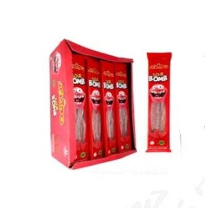 Jelido Sour Bomb Çilek Aromalı Yumuşak Şeker 30 gr 24 Adet