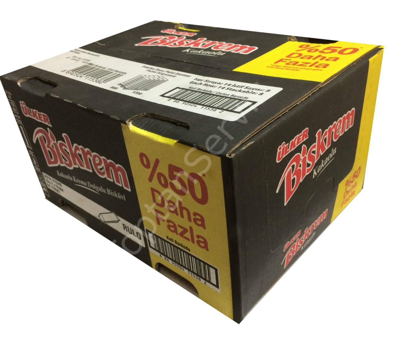 Ülker Biskrem Kakaolu Rulo %50 Daha Fazla Bisküvi 150 gr 18 Adet