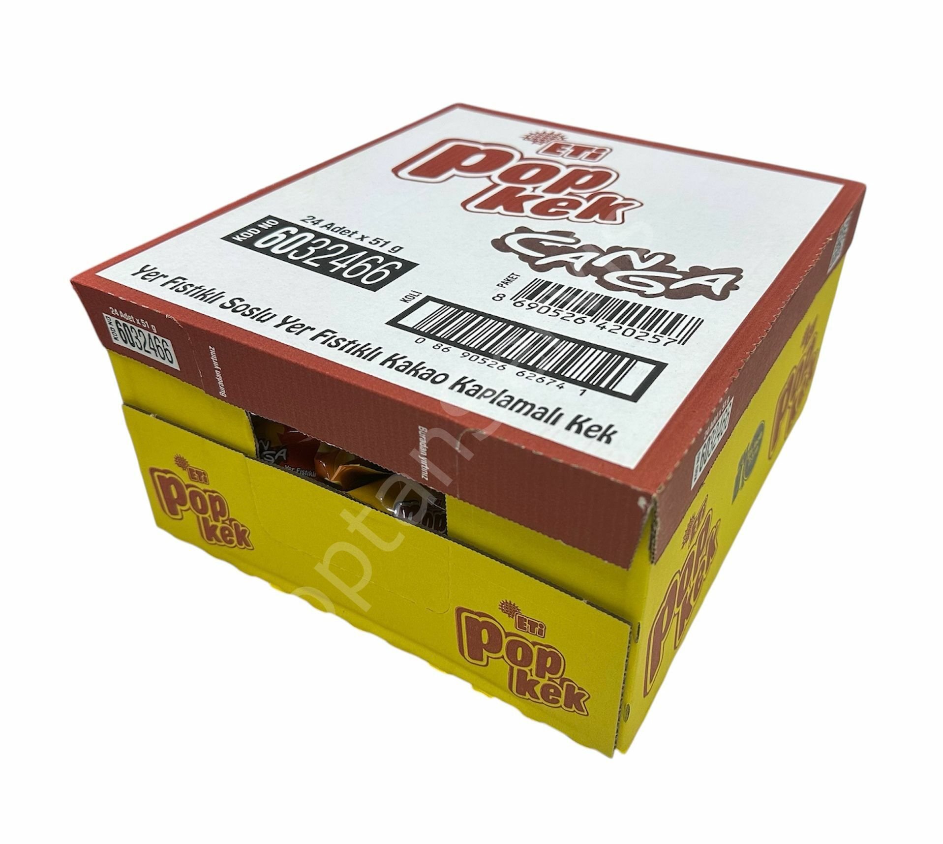 Eti Popkek Canga Yer Fıstıklı Kakao Kaplı Kek 51 gr 24 Adet
