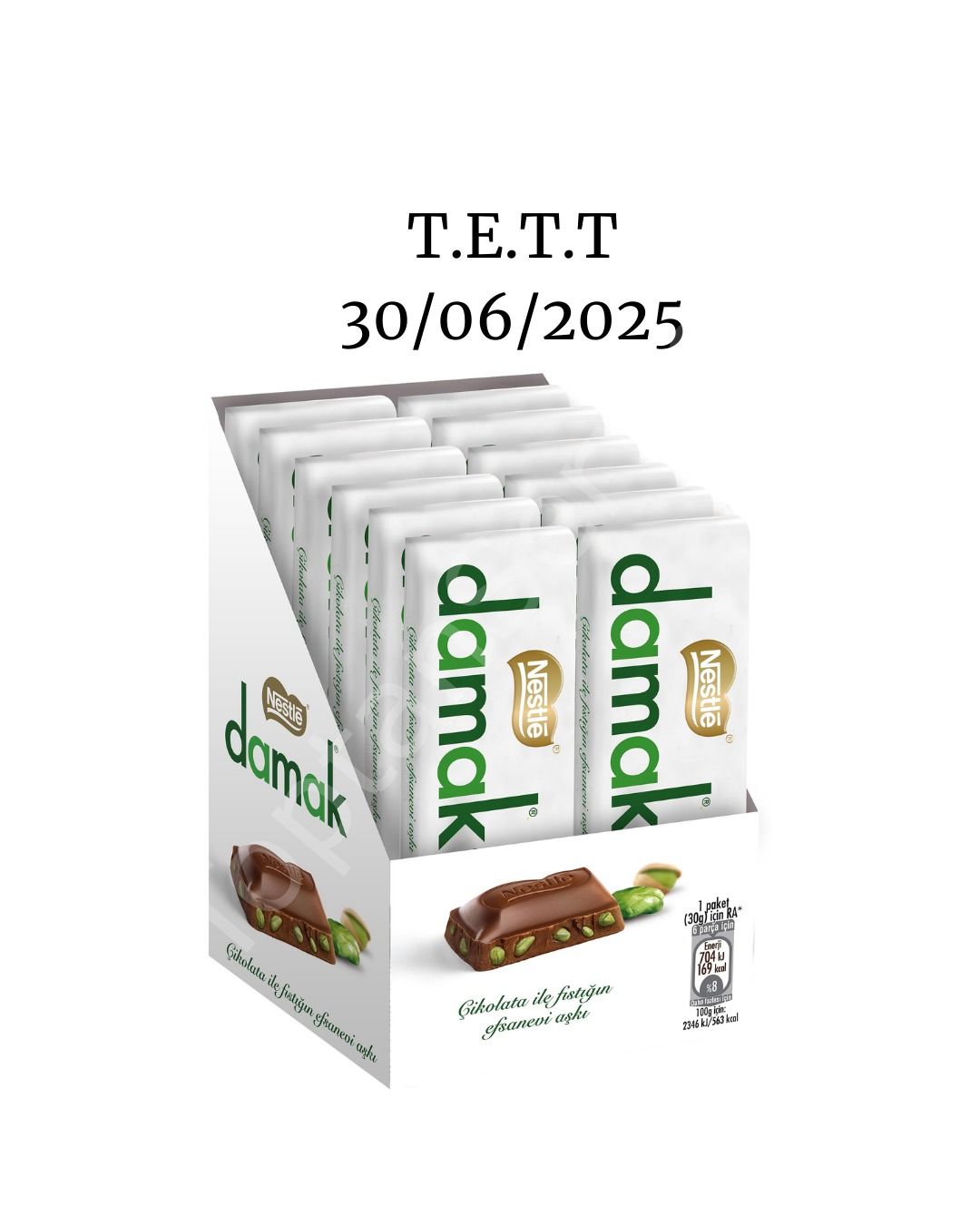Nestle Damak Antep Fıstıklı Baton Çikolata 30 gr 12 Adet