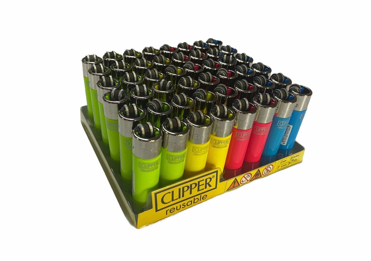 Clipper Pocket Renkli Taşlı Çakmak 48 Adet 3385