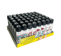 Clipper Pocket Kuru Kafa Desenli Taşlı Çakmak 48 Adet 4672