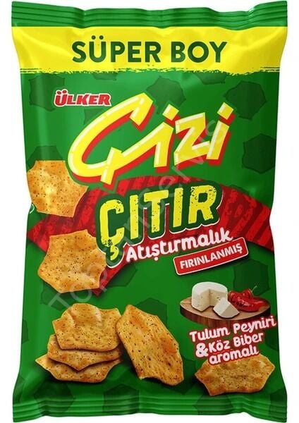 Ülker Çizi Çıtır Atıştırmalık Tulum Peyniri Ve Köz Biber Aromalı Çerez 120 gr 1 Adet