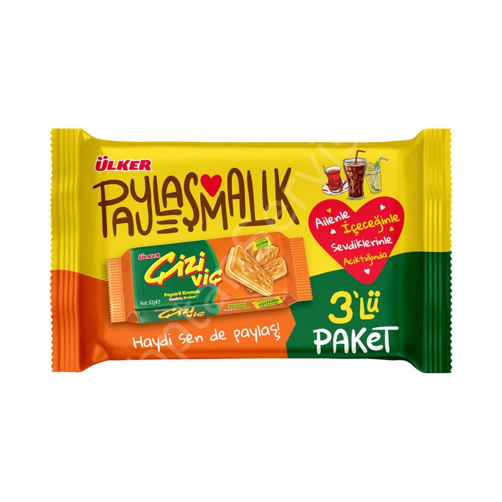 Ülker Paylaşmalık Çiziviç 3 lü Sandviç Kraker 246 gr 1 Adet