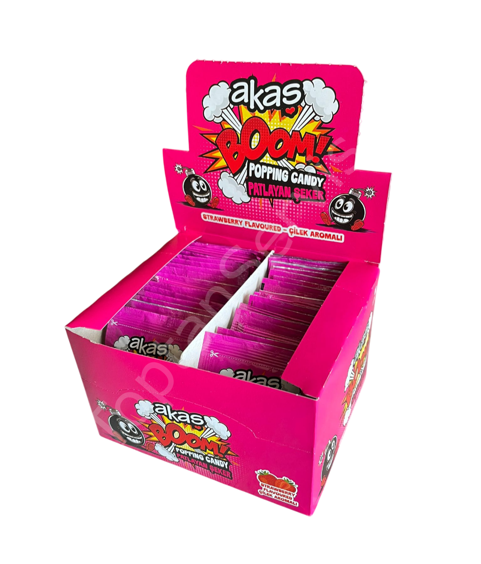 Akaş Boom Çilek Aromalı Patlayan Şeker 4 gr 40 Adet