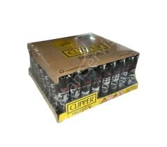Clipper Pocket Kuru Kafa Desenli Taşlı Çakmak 48 Adet 3309