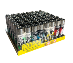 Clipper Pocket Tabanca Desenli Taşlı Çakmak 48 Adet 6158